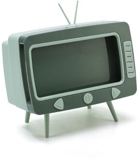 2 In 1 Tv Tissue Doos Desktop Papier Houder Dispenser Opslag Servet Case Organizer Met Mobiele Telefoon Houder L/S groen klein