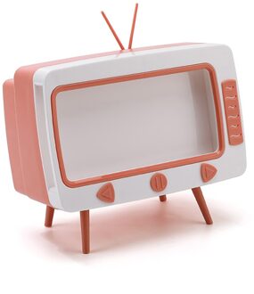 2 In 1 Tv Tissue Doos Desktop Papier Houder Dispenser Opslag Servet Case Organizer Met Mobiele Telefoon Houder L/S roze klein