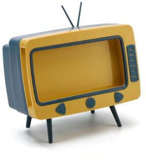 2 In 1 Tv Vorm Tissue Doos Multifunctionele Desktop Lade Doos Mobiele Telefoon Bekijken Beugel Plastic Woonkamer Opbergdoos 02