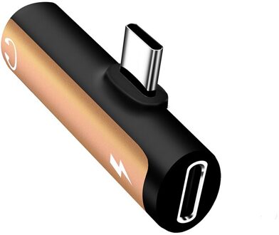 2 In 1 Type C Naar 3.5Mm Jack Koptelefoon Opladen Converter Usb Type-C Audio Adapter Voor Samsung s20 Xiaomi Huawei P20 Pro Type C Local goud