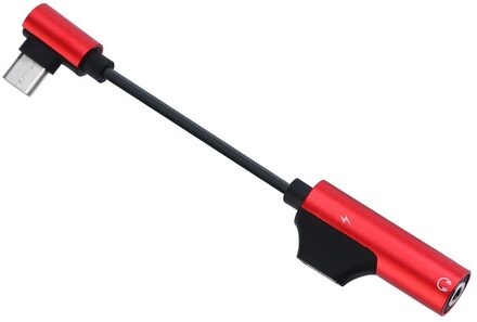 2 In 1 Type-C Tot 3.5 Mm Koptelefoonaansluiting Opladen Adapter Voor Huawei P30 Pro P20 Mate Metalic mobiel Converter Accessoires Rood