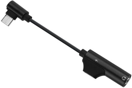 2 In 1 Type-C Tot 3.5 Mm Koptelefoonaansluiting Opladen Adapter Voor Huawei P30 Pro P20 Mate Metalic mobiel Converter Accessoires zwart