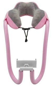 2-In-1 U-Vormig Kussen Lui Stand Tablet Stand En Telefoon Zwanenhals Traagschuim Dutje Kussen lezen Stand roze