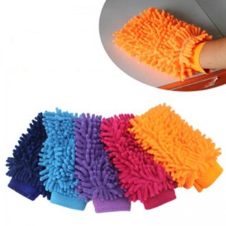 2 In 1 Ultrafijne Vezels Chenille Microfiber Wasstraat Handschoen Mitt Zachte Mesh Rug Geen Kras Voor Auto Wassen En schoonmaken Auto Care