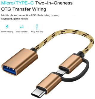 2 In 1 Usb 3.0 Otg Kabel Type C Micro Usb Naar USB3.0 Adapter USB-C Data Transfer Kabel Voor samsung Xiaomi Huawei Type-C Telefoon 01
