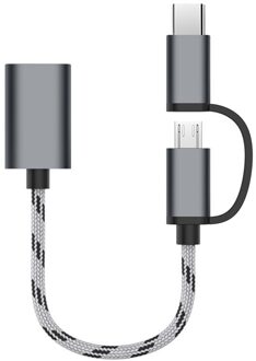 2 In 1 Usb 3.0 Otg Kabel Type C Micro Usb Naar USB3.0 Adapter USB-C Data Transfer Kabel Voor samsung Xiaomi Huawei Type-C Telefoon 02