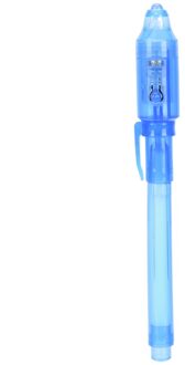 2 In 1 Uv Black Light Combo Tekening Onzichtbare Inkt Pen Creatieve Briefpapier School Kantoor 13.3Cm Grote Hoofd Licht pen Blauw