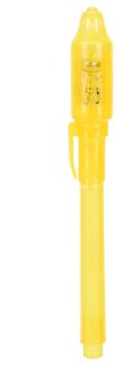 2 In 1 Uv Black Light Combo Tekening Onzichtbare Inkt Pen Creatieve Briefpapier School Kantoor 13.3Cm Grote Hoofd Licht pen geel