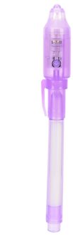 2 In 1 Uv Black Light Combo Tekening Onzichtbare Inkt Pen Creatieve Briefpapier School Kantoor 13.3Cm Grote Hoofd Licht pen Paars