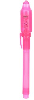 2 In 1 Uv Black Light Combo Tekening Onzichtbare Inkt Pen Creatieve Briefpapier School Kantoor 13.3Cm Grote Hoofd Licht pen Roze