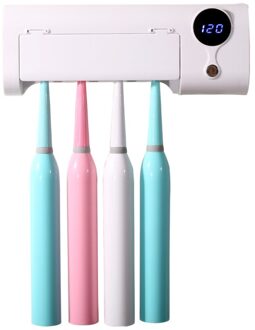 2 In 1 Uv Licht Ultraviolet Tandenborstel Sterilisator Tandenborstelhouder Automatische Tandpasta Squeezers Dispenser Thuis Badkamer Set