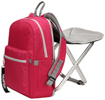 2 In 1 Vouwen Vissen Stoel Rugzak Lichtgewicht Rugzak Kruk Combo Rugzak Voor Camping Vissen Wandelen Picknick Bbq rood