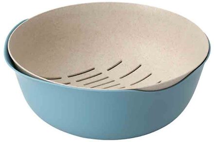 2 in 1 Wassen Rijst Zeef Theepot Groente Fruit Mand Keuken Gereedschap Kom LB