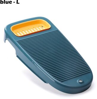 2 In 1 Wasserij Kleren Board Plastic Thicken Wasbord Met Zeep Houder Zetel Doos Badkamer Schoonmaken Wasserij Schrobben blauw - L
