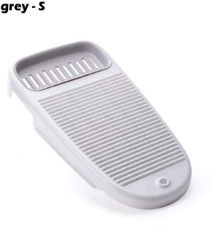 2 In 1 Wasserij Kleren Board Plastic Thicken Wasbord Met Zeep Houder Zetel Doos Badkamer Schoonmaken Wasserij Schrobben grijs - S