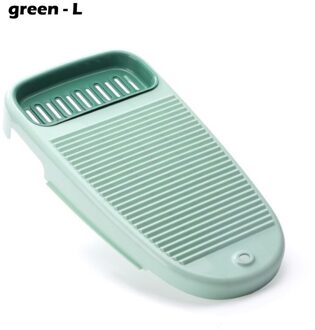 2 In 1 Wasserij Kleren Board Plastic Thicken Wasbord Met Zeep Houder Zetel Doos Badkamer Schoonmaken Wasserij Schrobben groen - L