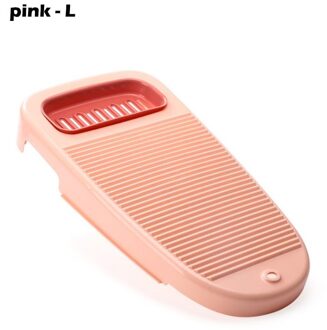 2 In 1 Wasserij Kleren Board Plastic Thicken Wasbord Met Zeep Houder Zetel Doos Badkamer Schoonmaken Wasserij Schrobben roze - L
