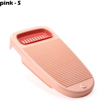2 In 1 Wasserij Kleren Board Plastic Thicken Wasbord Met Zeep Houder Zetel Doos Badkamer Schoonmaken Wasserij Schrobben roze - S