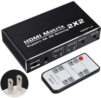 2 In 2 Out 4K 60Hz 1080P HDCP1.4 3D Draagbare Video 2X2 Matrix Plug En play Aluminium Legering Voor Dvd Hdtv Hdmi Switcher Hoge Snelheid US