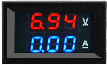 2 In1 100V 10A Dc Digitale Voltmeter Amperemeter Blauw + Rood Dual Color Display Led Amp Dual Digitale Volt meter Gauge Multimeter Donkergrijs
