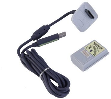 2 In1 4800 Mah Oplaadbare Ni-Mh Batterij Pack Kit + Usb Kabel Opladen Lader Backup Voor Xbox 360 Console Draadloze controller
