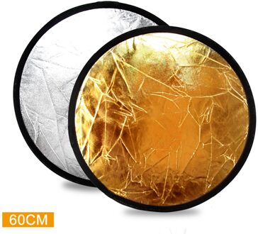2 In1 60 Cm 24 Inch Refletor Ronde Flash Studio Opvouwbare Light Disc Goud Zilver Riflettore Reflector Met Zak