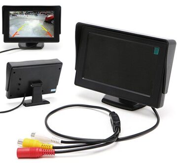 2 In1 Parkeer 4.3 "Tft Lcd Kleuren Monitor + Waterdichte Achteruitkijk Camera