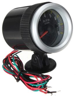2 Inch 52Mm 0 - 8000 Rpm Rev Tacho Gauge Auto Toerenteller Carbon Fiber Gezicht Gele Led