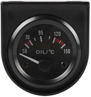 2 Inch 52Mm 12V Wit Led Pointer Auto Olie Temp Temperatuurmeter Met Sensor Zwart