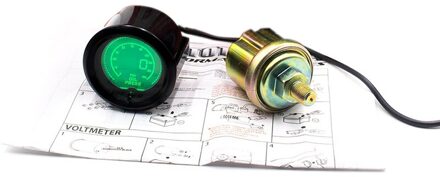 2 Inch 52Mm Digitale Lcd Oliedrukmeter Indicator 150 Psi Met Elektrische Sensor