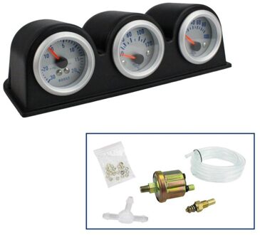 2 Inch 52Mm Duurzaam Gebruik Triple Gauge Kit Turbo Boost Water Temperatuur Olie Druk Gauge Auto Meter Levert