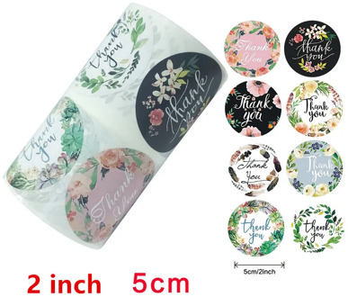 2 inch/5cm Round Floral Thank You Stickers 500pcs for Wedding Favors and Party Handmade Gife Envelope Seal Stationery Sticker