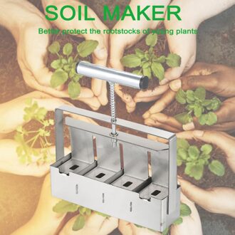 2 Inch Handleiding Bodem Blocker Rvs Handheld Bodem Blok Maker Met Handvat Plant Bodem Blokkeren Tool Voor Zaailingen Starten