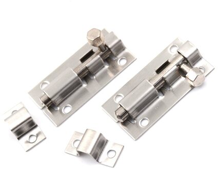 2 inch Lengte Rvs Deurslot Sliding Lock Barrel Bolt Silver 2 stks