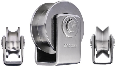 2 inch stainless steel Sliding Gate Roller Steel H Shaped Wheel Track Rail Sliding Door Roller with Bracket 1 pc