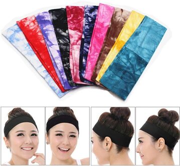 2 inch Tie Dye Cheetah Bos Boom Chevron Zebra Katoen Stretch Hoofdbanden Sport Meisje Haarbanden Bandage Gom Tulband Bandana