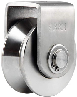 2 Inch V Type Pulley Roller 304 Stainless Steel Sliding Gate Roller Wheel Bearing for Material Handling and Moving