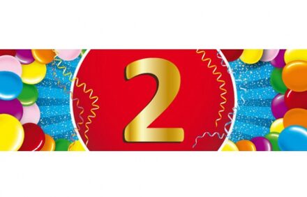 2 jaar leeftijd sticker 19 x 6 cm - 2 jaar verjaardag/jubileum versiering