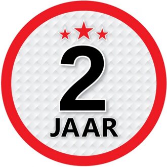 2 jaar leeftijd sticker rond 15 cm - 2 jaar verjaardag/jubileum versiering