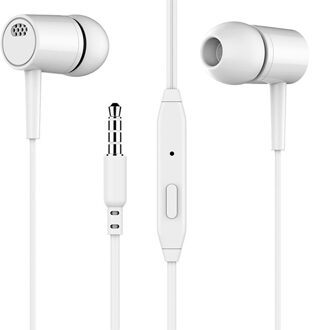 2 Kleur 3.5Mm In-Ear Wired Oortelefoon Met Microfoon Oordopjes Headset Voor Oneplus Huawei Xiaomi Voor Telefoon Computer type C Naar 3.5Mm Audio wit