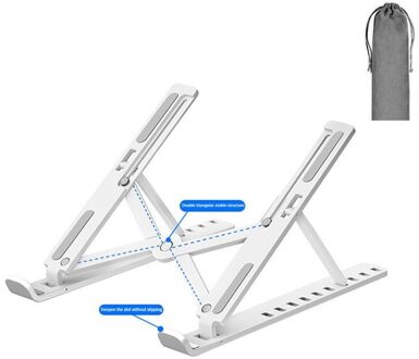 2 Kleur Draagbare Tien Gear Verstelbare Abs Laptop Houder Stand Folding Holder Antislip Cooling Holder Voor Macbook Pro air Ipad Pro wit