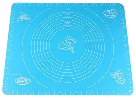 2 Kleur Silicone Taart Mat Vel Rolling Mat Non-stick Kneden Deeg Kant Rolling Fondant Gebak Suiker Ambachtelijke Protector blauw