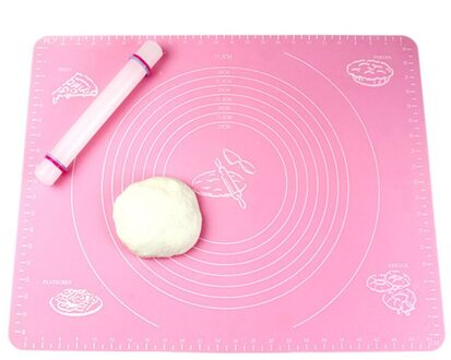 2 Kleur Silicone Taart Mat Vel Rolling Mat Non-stick Kneden Deeg Kant Rolling Fondant Gebak Suiker Ambachtelijke Protector roze