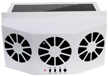 2 Kleuren High-Power Dual-Mode Voeding Auto Zonne-energie Ventilator Auto Ventilator Auto Kieuwen koeler wit