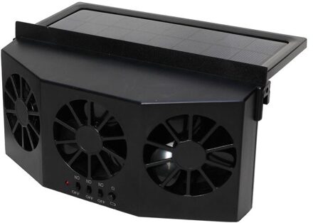 2 Kleuren High-Power Dual-Mode Voeding Auto Zonne-energie Ventilator Auto Ventilator Auto Kieuwen koeler zwart