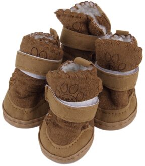2 Kleuren Mode Hond Huisdier Schoenen Snowboots Kind Teddy Katoen Vlas Kleine Hond Schoenen Snowboots