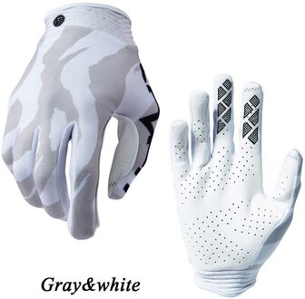2 Kleuren Motorfiets Handschoenen Motocross Motorbike Racing Rijden Fiets Handschoenen Mtb Off Road Outdoor Sport Volledige Vinger Handschoenen wit / M