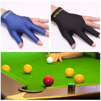 2 Kleuren Spandex Snooker Biljart Cue Handschoen Zwembad Linkerhand Open Drie Vinger Accessoire Fitness Accessoires zwart
