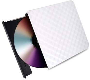 2 Kleuren Usb 3.0 Plaid Shell Dvd Cd Externe Brander Reader Rw Optische Drive Computer Notebook Accessoires wit