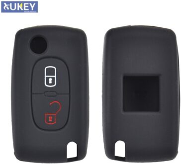 2 Knop Siliconen Auto Afstandsbediening Sleutelhanger Cover Case Voor Peugeot 308 207 307 807 Voor Citroen C3 Picasso C-Crosser C4 Dispatch C8